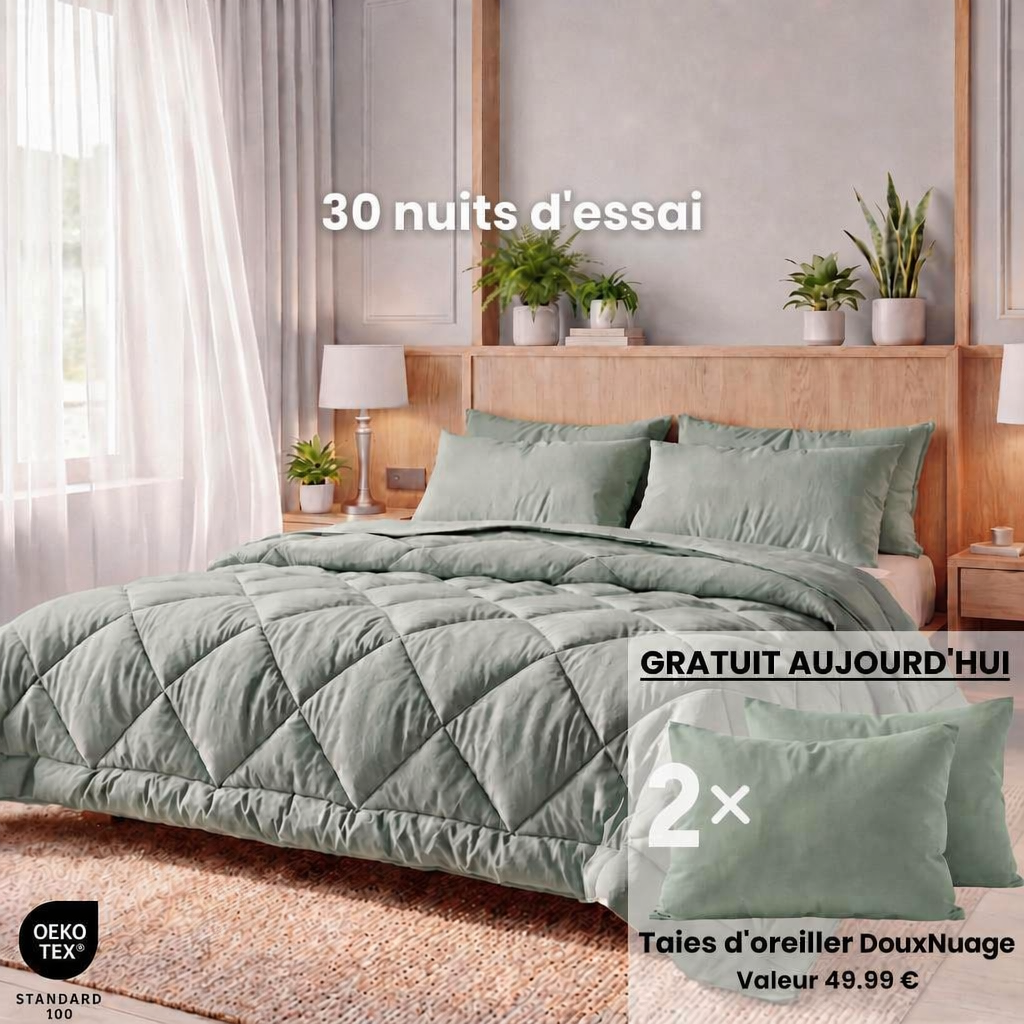 Couverture NuitFacile + 2 oreillers DouxNuage offert