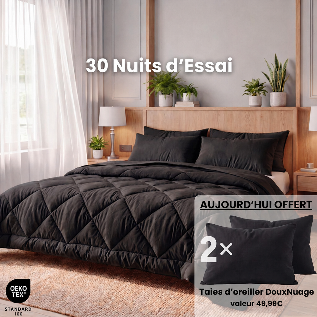 Couverture NuitFacile + 2 oreillers DouxNuage offert