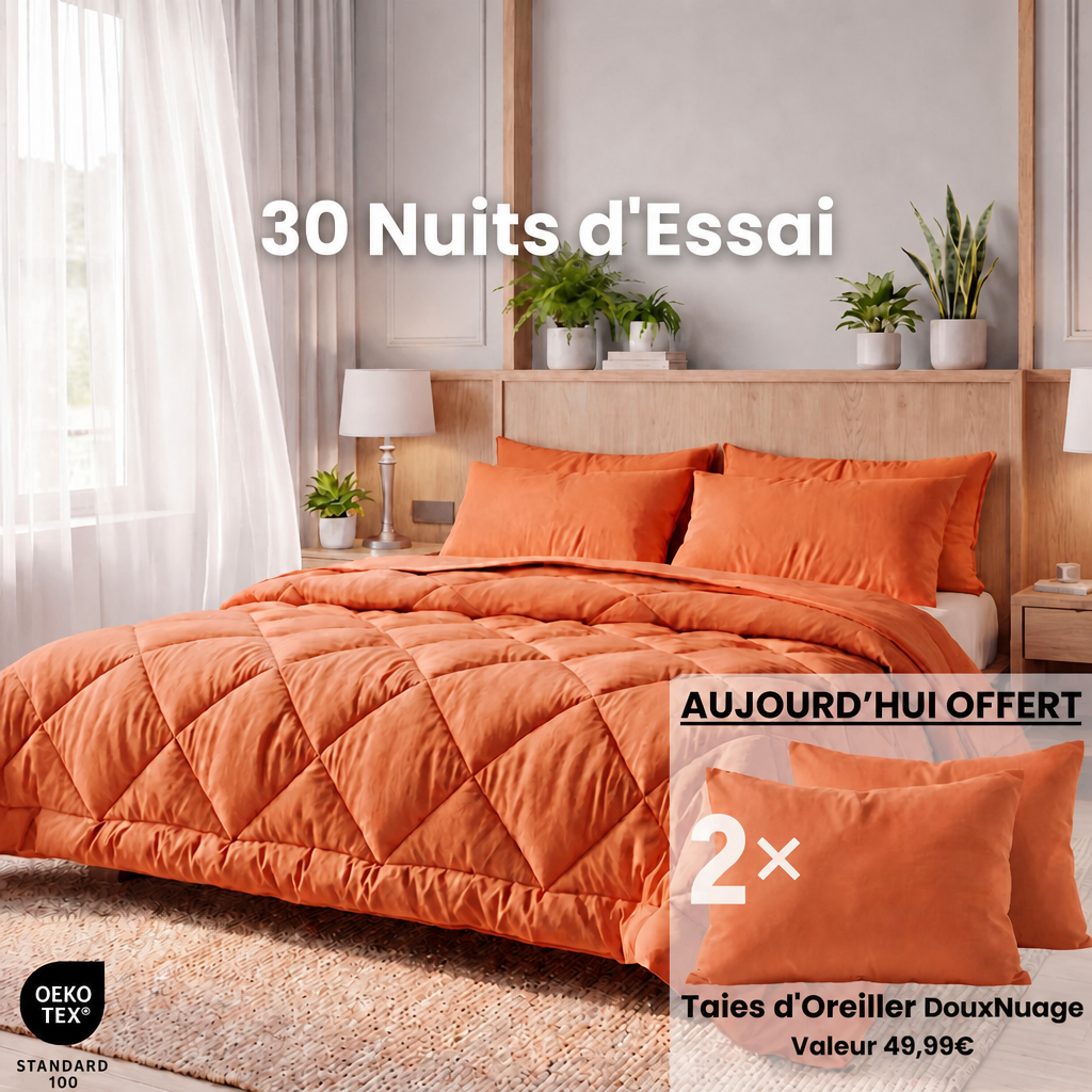 Couverture NuitFacile + 2 oreillers DouxNuage offert
