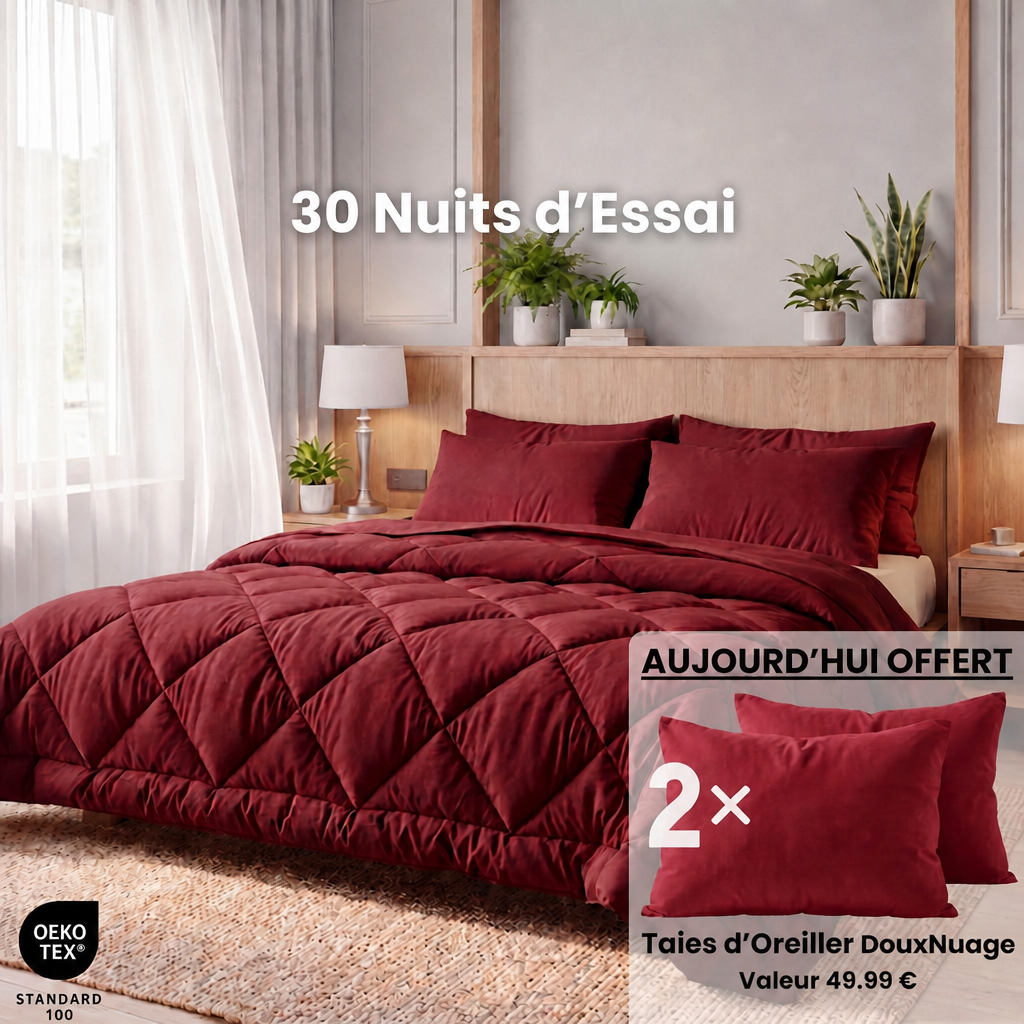 Couverture NuitFacile + 2 oreillers DouxNuage offert