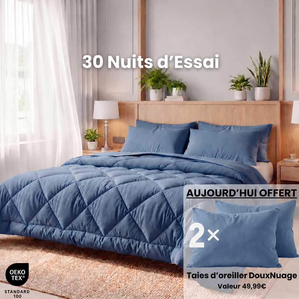 Couverture NuitFacile + 2 oreillers DouxNuage offert